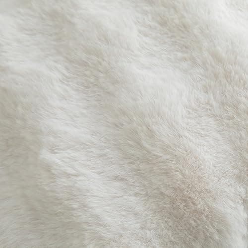 MANDIOO Pack of 2 Thick Plush Wool Decorative Throw Pillow Covers Super Soft Wave Bubble Fur Velvet Cushion Covers Pillow Shams for Couch Bed Living Room 12x20 Inch Cream White thumbnail 4