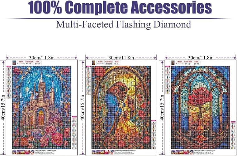 VeGuude Diamond Art Kits for Adults - 3 Pack Cartoon Diamond Painting for Beginners, Diamond Dots Round 5D Full Drill Paint with Diamonds Pictures Gem Art Painting Kits DIY Crafts Kits 12x16inch thumbnail 4
