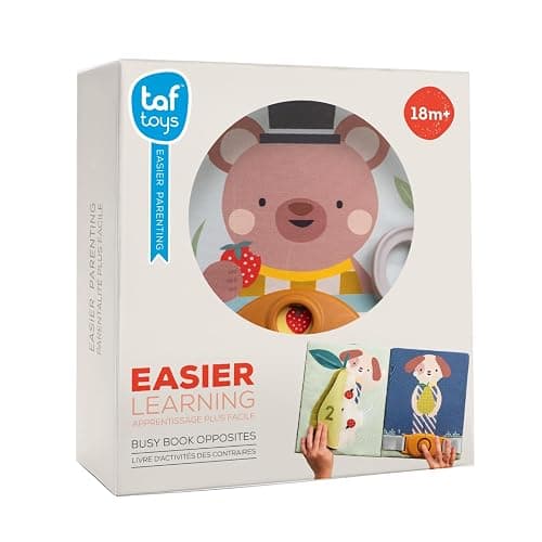 Taf Toys Busy Book for Toddlers 1-3, Montessori Quiet Activity Book with 15 Activities - Opposites Concepts - Ideal Toddler Busy Book for 1 Year Old - Boy Toys Girl Birthday Gift thumbnail 8