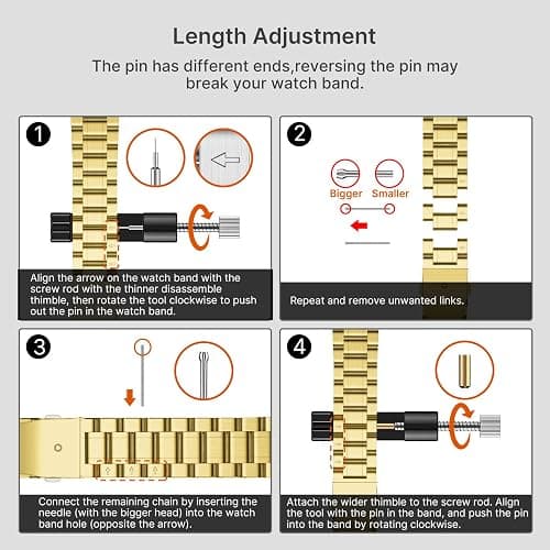 Fullmosa Metal Band for Apple Watch 42(S11/10)/41/40/38mm, Gold | Fits iWatch SE 3/2/1 Series11 10 9 8 7 6 5 4 3 2 1,Stainless Steel Replacement Strap,Women Men thumbnail 8