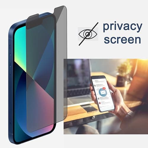 Ailun 2Pack Privacy Screen Protector for iPhone 13 [6.1 inch] + 2 Pack Camera Lens Protector, Anti Spy Private Tempered Glass Film,[9H Hardness] - HD thumbnail 2