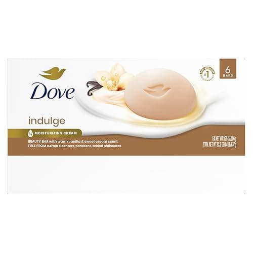 Dove Indulge Beauty Bar Soap, Warm Vanilla & Sweet Cream, 6 Count 3.75 oz | Indulgent beauty bar with Warm Vanilla and Sweet Cream for soft, smooth and healthy-looking skin thumbnail 2