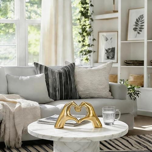 Gold Decor for Singer Fans Lover Merch Heart Hands Sculpture, Home Decor Living Room Accent Decor Love Statue for Bedroom Bookshelf Coffe Table Aesthetics Decorations Gifts for Women Mom Girlfriend thumbnail 6