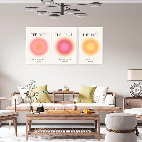KFDJIG Jesus Poster Set of 3,Jesus Is The Way and The Truth and The Life Bible Verse Canvas Wall Art Religious Christian Minimalist Prints Inspirational Decor for Bedroom Living Room 16x24in Unframed thumbnail 6