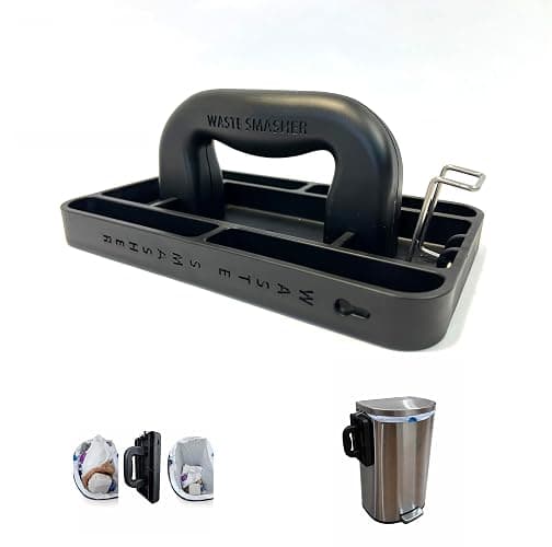 Waste Smasher - Manual Trash Compactor Tool - Hand-Held Garbage Press with Built-in Hook - for Kitchen Waste Bin - Space Saving Design - No Batteries Required - Freestanding - Black - Image 1