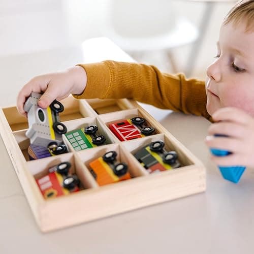 Melissa & Doug Wooden Magnetic Train Cars - 8 Piece Educational and Skill-Building Wooden Toy for Boys and Girls thumbnail 9