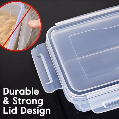 48Pcs Food Storage Container Set kitchen organizers Meal Prep Containers Lock Lids Reusable Plastic Lunch Box Snack Salad Containers 24 Boxes and 24 Lids Pantry and Kitchen Organization thumbnail 7