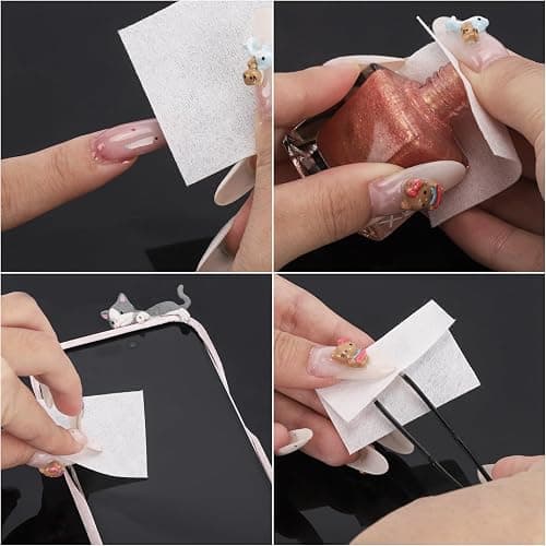 620 Pcs Non Lint Nail Wipes Cotton Pads and 20 Pcs Reusable Nail Soak Off Clips Plastic Nail Soaking Clips Toenail and Finger Gel Nail Polish Remover Wrap Tool thumbnail 7