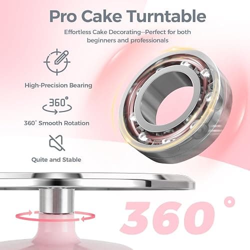 Ohuhu Cake Stand, Aluminium 12''Cake Turntable Decorating Bakery Supplies - BPA-Free Frosting Spinner Rotating Revolving Lazy Susan Perfect Gifts thumbnail 4