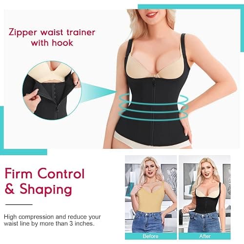 Ursexyly Women's Waist Trainer Corset Sweat Sauna Suits Tummy Control Body Shaper Tank Tops Workout Sports Girdles Shapewear thumbnail 3