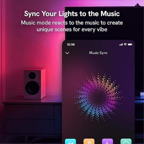 Aura TV Backlight Sync to Screen for 55-65 Inch TV, Camera-Based TV LED Backlight, High Color Sync Accuracy, Voice and App Control, RGB LED Strip Light, Immersive TV Lights thumbnail 8
