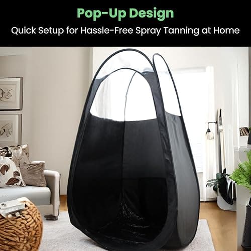 KobbTan Large Deluxe Spray Tan Tent – Pop Up Tent Portable Tanning Booth with Carry Case – Clear Window for Perfect Spray Tanning – Extraction Fan Opening – Easy Clean Spray Tan for Home & Salon thumbnail 9