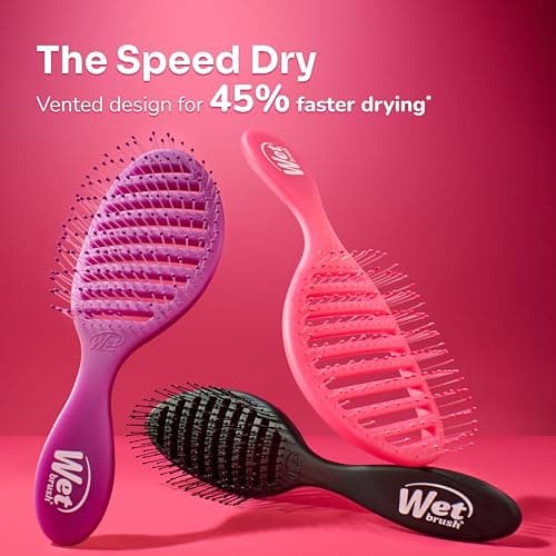 Wet Brush Speed Dry Hair Brush, Black Frost - Vented Design & Soft HeatFlex Bristles Are Blow Dry Safe - Ergonomic Handle Manages Tangles - Pain-Free Hair Accessories thumbnail 10