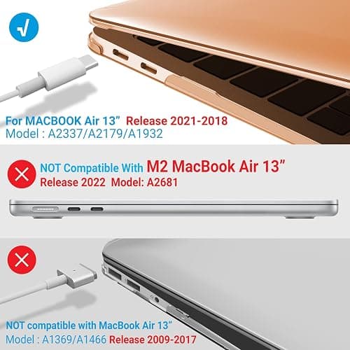 iBenzer Compatible with New MacBook Air 13 inch case 2022 2021 2020 M1 A2337 A2179 A1932, Hard Shell Case&Keyboard Cover&Screen Film for Mac Air 13 with Touch ID,Crystal Clear, CA-AT13CYCL+2 thumbnail 4