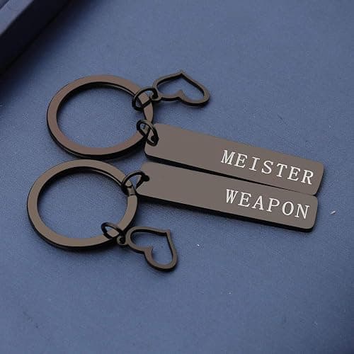 bobauna Geek Set Keychain Soul Eater Inspired Anime Jewelry Gift For Couple Best Friend(WeaMei KS-black thumbnail 5