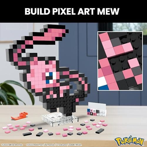 MEGA Pokemon Action Figure Building Set, Mew with 434 Pieces and Pixel Retro Style, for Table or Wall Decor, Build & Display Toy for Collectors thumbnail 4