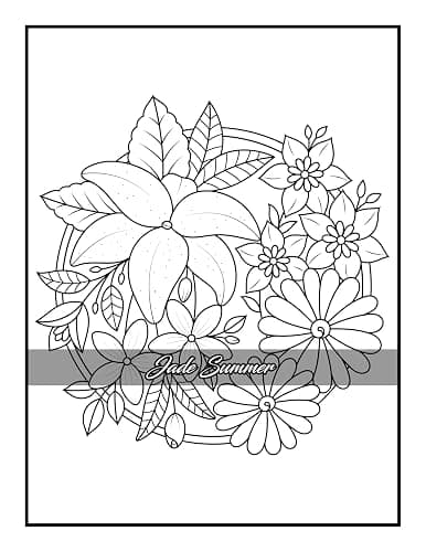 100 Flowers: An Adult Coloring Book with Bouquets, Wreaths, Swirls, Patterns, Decorations, Inspirational Designs, and Much More! thumbnail 61