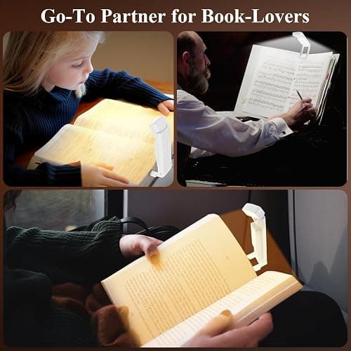 Alyvisun Lumière de lecture, 3 Modes de Couleur & 5 Niveaux de Luminosité Réglables, [Fonction Minuterie & Rechargeable via USB] Lampe à Pince pour Livres au Lit, Autonomie de 80 Heures (blanc) thumbnail 8