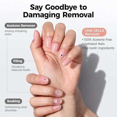 UNA GELLA Nail Glue Remover for Press on Nails，20ml Pinpoint Non-Acetone Gel Nail Glue Remover for Nails Tips，Gentle GLUE Remover with Upgraded Stick Easy Removal DIY Manicure Supply thumbnail 6