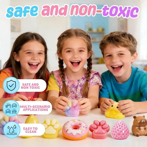 21Pcs Taba Toys Pack - Big Squishy Fidget Stress Relief Squeze Toys Kit, Includ Animals, Strawberry, Paw, Banana, Donut, Hamster, Chick, Cute Squishies Squishys Birthday for Girls Kids thumbnail 5