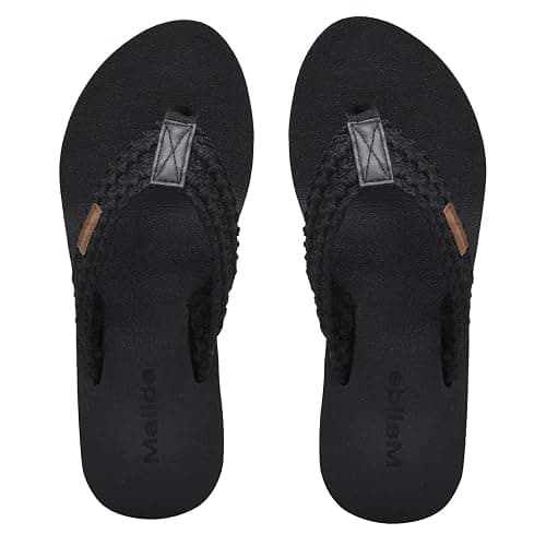 MALIDA Womens Wedge Arch Support Flip Flops Cushion Soft Rubber Midsole Platform Thong Sandals with Rubber Sole thumbnail 5