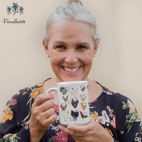 Vivulla68 Breeds of Chicken Coffee Mug 15Oz With Keychain, Chicken Gifts For Chicken Lovers, Chicken Mom Stuffs, Chicken Coffee Cup For Women, Chicken Themed Gifts, Chicken Lady Gifts thumbnail 6