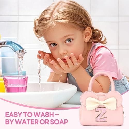 Kids Real Makeup Kit for Girls - 18Pcs Non-Toxic Washable Make Up Toys with Initial Toddler Purse - Personalized Birthday Gifts for Age 3 4 5 6 7 8 9 10 Years Old Girls Vanity Set - Z thumbnail 4