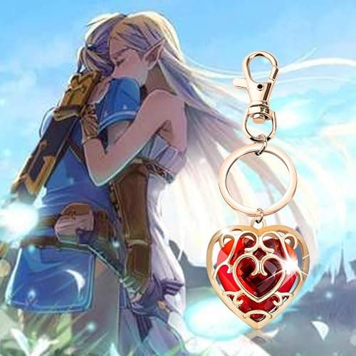 FAADBUK Cosplay Jewelry Skyward Sword Heart Sapphire Ruby Necklace Gamer Fans Gift thumbnail 5