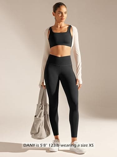 ODODOS Women's Crossover Leggings with Back Pocket, 23" / 25" / 28" Buttery Soft V High Wasit Lounge Yoga Pants thumbnail 5