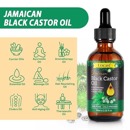 Uocasi 2Pack Jamaican Black Castor Oil, 100% Pure Cold Pressed in Glass Bottles, Body Massage, Hair Growth, Eyebrow Nourishment, 4.04 Oz thumbnail 6