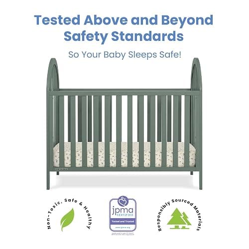 Delta Children Milano 4-in-1 Convertible Crib - Greenguard Gold Certified, Grassy Glen thumbnail 4