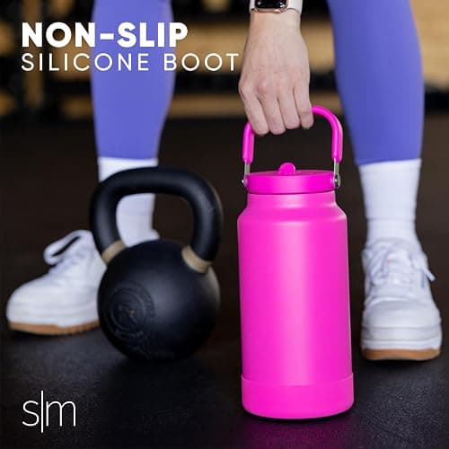 Simple Modern Trek Pivot | Half Gallon Water Bottle Jug with Handle & Boot | Interchangeable Straw & Chug Lids | Large Insulated Stainless Steel | Sports Camping Outdoors | 64oz, Blush thumbnail 6