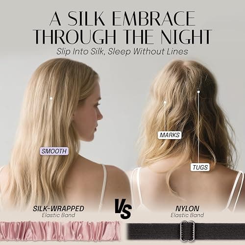 OLESILK 100% Mulberry Silk Sleep Mask for Women - Zero-Pressure Blackout | Eye mask for Sleeping with Breathable Silk Filling. No Headaches, No Hair Pull. Travel or Nap, Giftable. Earplugs+Bag thumbnail 5