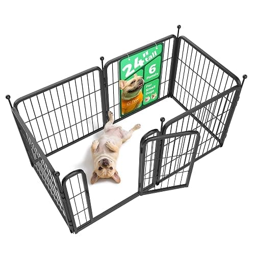 FXW Rollick Dog Playpen, Indoor, Yard & RV Camping, 24" H, 6 Panels | Easy setup, Heavy-duty, DIY layouts, Walk-through gate, for Puppies & Small Dogs, Patented - Image 1