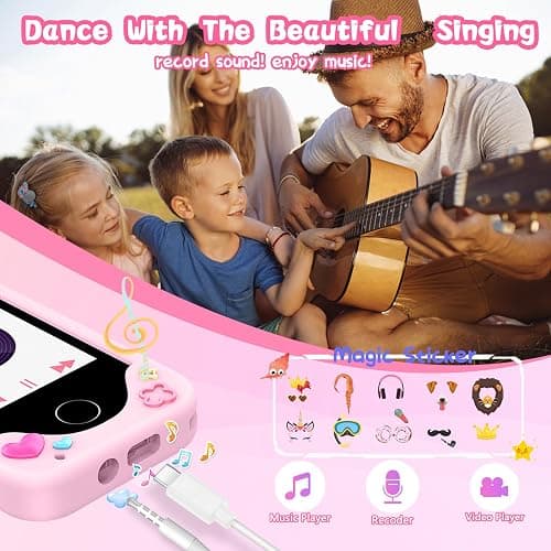 WEOLULI Kids Smart Phone with Dual Camera, Game & Music Player, Toddler Learning Play Toy Cell Phone, Gifts for Girls, Christmas, Birthday, Age 3-10, Light Pink thumbnail 5