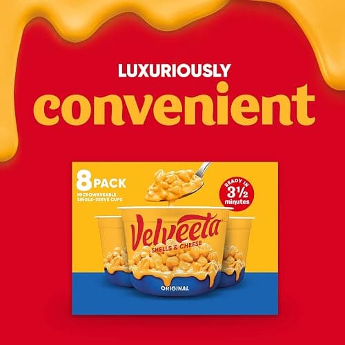 Velveeta Shells and Cheese Mac and Cheese, for Easy Snacks or Dinner Sides, Original Flavor, 2.39 oz, 8 Cups (Pack of 2) thumbnail 9