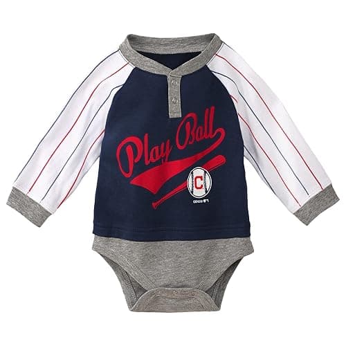 Outerstuff MLB Infant (12M-24M) is It Game Time Yet Bib and Booty Set, Cleveland Indians, 18M thumbnail 2
