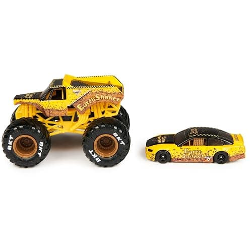 Monster Jam Official 1:64 Scale Diecast 2-Pack Series 5 Monster Truck and Race Car: Earth Shaker thumbnail 7