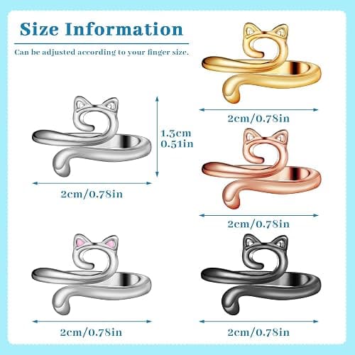 FOUSNOW 5 Pcs Crochet Ring, Adjustable Crochet Tension Rings, Yarn Ring for Finger Knitting Loop Accessories Tools, Yarn Rings for Women Mother Grandma thumbnail 2