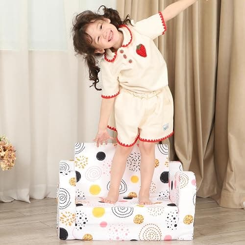 MOMCAYWEX Firework Kids Sofa, 2-in-1 Kids Couch Fold Out, Convertible Sofa to Bed for Girls and Boys thumbnail 5