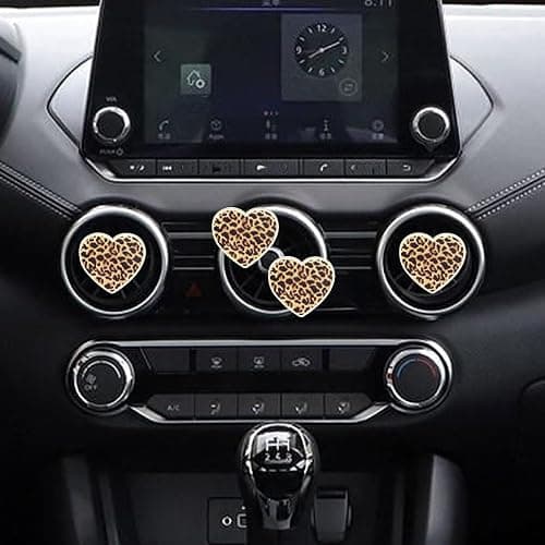4 Pcs Leopard Print Heart Car Air Fresheners Vent Clips Long Lasting Car Diffuser Vent Clip Interior Decor Charm Decoration Cute Accessories for Women, Auto Accessories, Automotive Air Fresheners thumbnail 4