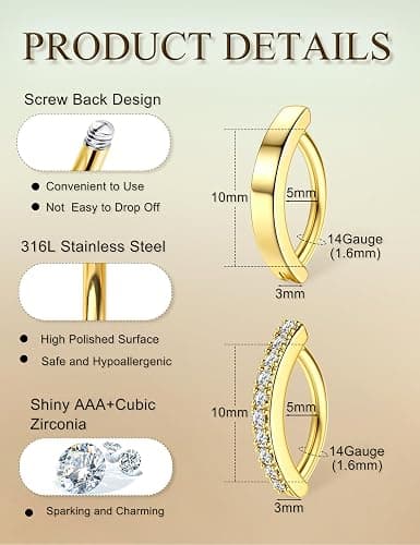 FIASASO 2Pcs 14G Clicker Belly Button Ring for Women Surgical Steel CZ Opal Belly Ring Simple Reverse Navel Rings Body Jewelry thumbnail 4