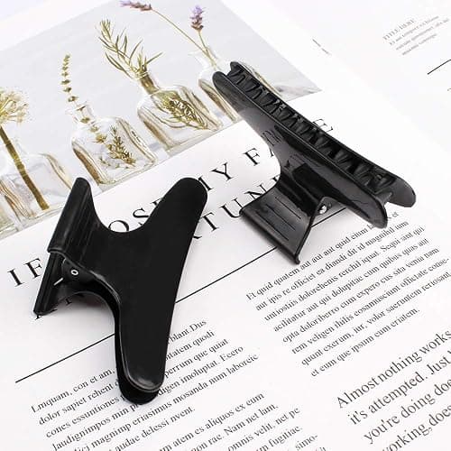 Ondder 24 Pcs Black Butterfly Hair Clips for Styling Sectioning Pro Hair Claws Clamps Clips for Cutting, Sectioning, Coloring Styling Hair Accessories for Women Girls thumbnail 7