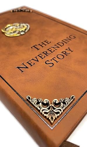 The Neverending Story Book Auryn Bastian Atreyu Replica Novel Brown thumbnail 5