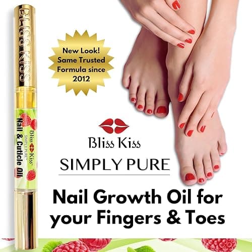 Bliss Kiss | 1 Juicy Raspberry Fragrance | Nail Oil Cuticle Pen w/Vitamin E & Jojoba⏤Nail Strengthener Nail Growth Serum for Brittle Peeling Breaking Thin Nails thumbnail 2