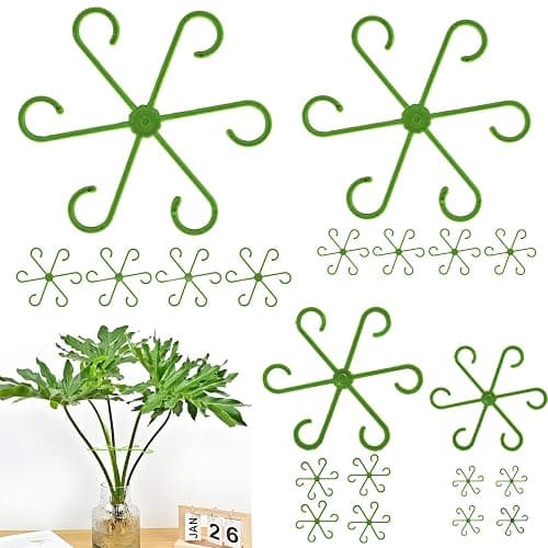 EMOOULI 16pcs Plant Support for Indoor Plants, Plant Stem Support, 4 Sizes Climbing Houseplant Stem Supports,Plant Support Rings, Leaf Holders, Indoor Plant Stakes Stabilizer Accessories - Image 1