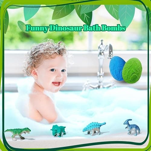 Persidra Kids Bath Bombs with Surprise Inside, XXL Large Dinosaur Bath Bombs 8pcs Bath Bomb Set with Toys Inside, Dino Toy Gifts for Kids Age 3 4 5 6 7 8 9 10 11 12 thumbnail 5