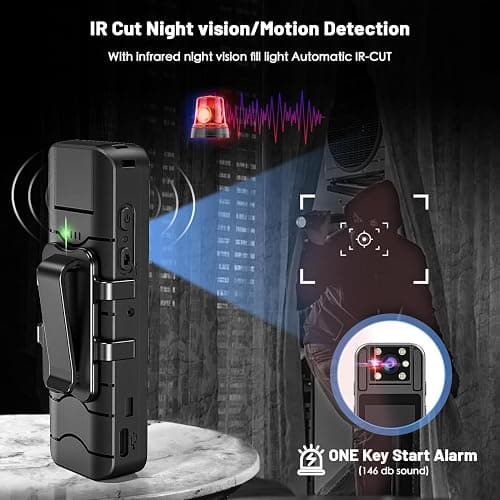 kaysunlink Body Camera with Audio and Video Recording 1080P FHD Mini Police Wearable Body Worn Cam Portable Small Personal Camcorder Sport Action Outdoor Video Recorder (128GB) thumbnail 5