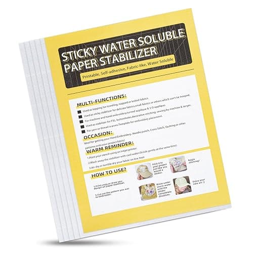 10 PCS A4 Stick and Stitch Embroidery Paper, Water Soluble Stabilizer for Embroidery, Blank Water Soluble Embroidery Paper, Printable Transfer Paper for Hand & Embroidery Machine, 8.3"x11.7" - Image 1