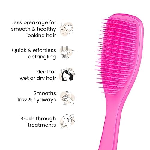 Tangle Teezer Ultimate Detangler Brush for Wet & Dry Hair, Eliminates Knots & Reduces Breakage for All Hair Types, Runway Pink thumbnail 4